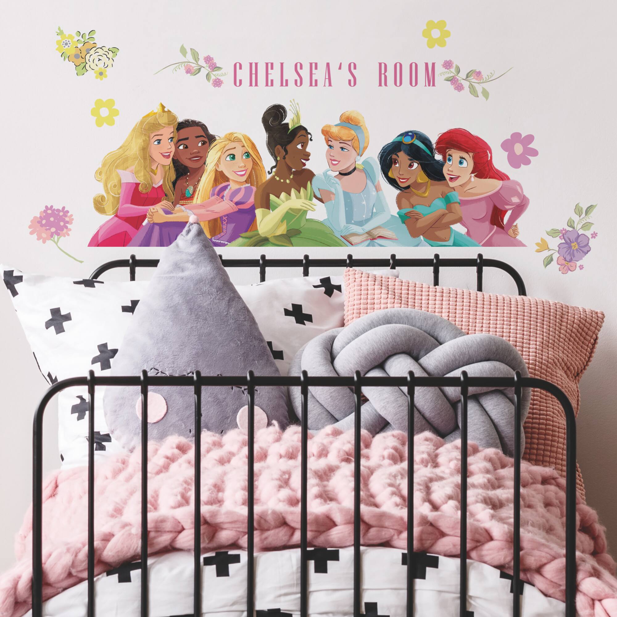 RoomMates Disney Princesses Peel & Stick Giant Wall Decal Set with Alphabet